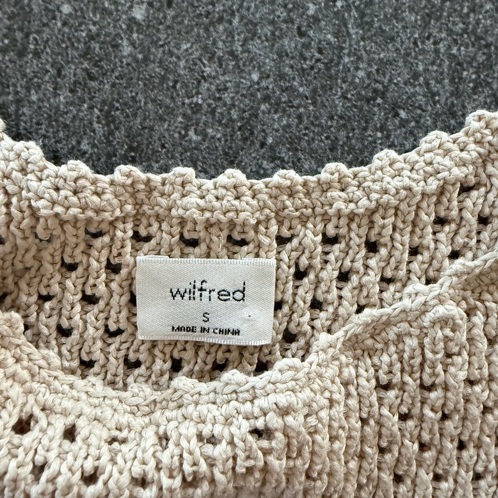 Aritzia Wilfred cream Crochet Knit tank top - Picture 5 of 6
